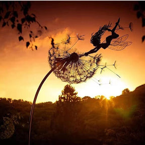 Sculpture de Fée en Métal pour Jardin - Art Résistant aux Intempéries et Magique