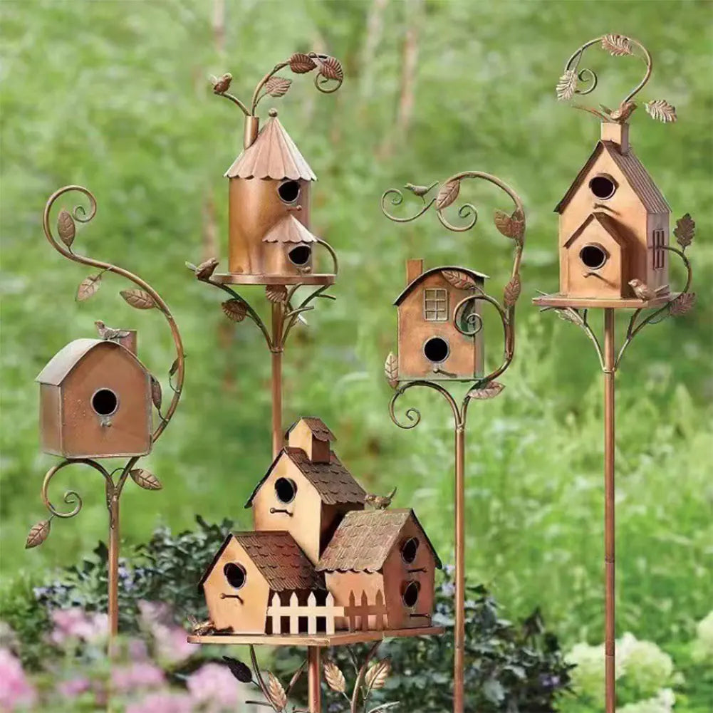 Maison pour oiseaux en Métal Élégant - Durable et Résistante aux Intempéries