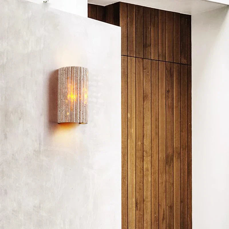 Applique Murale Minimaliste en Pierre - Éclairage Durable et Énergétiquement Efficace