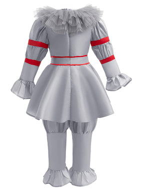 Costume de Clown Effrayant pour Enfants - Ensemble Jumpsuit et Gants Confortables
