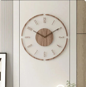 Horloge Murale Scandinave en Bois - Design Minimaliste et Silencieux