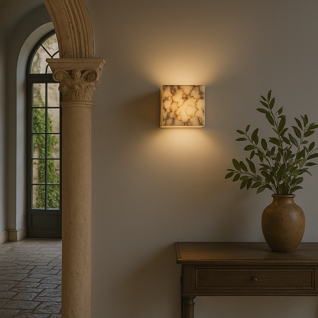 Applique Murale en Marbre - Élégante Lumière Ambiante pour Intérieur