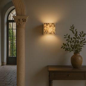 Applique Murale en Marbre - Élégante Lumière Ambiante pour Intérieur