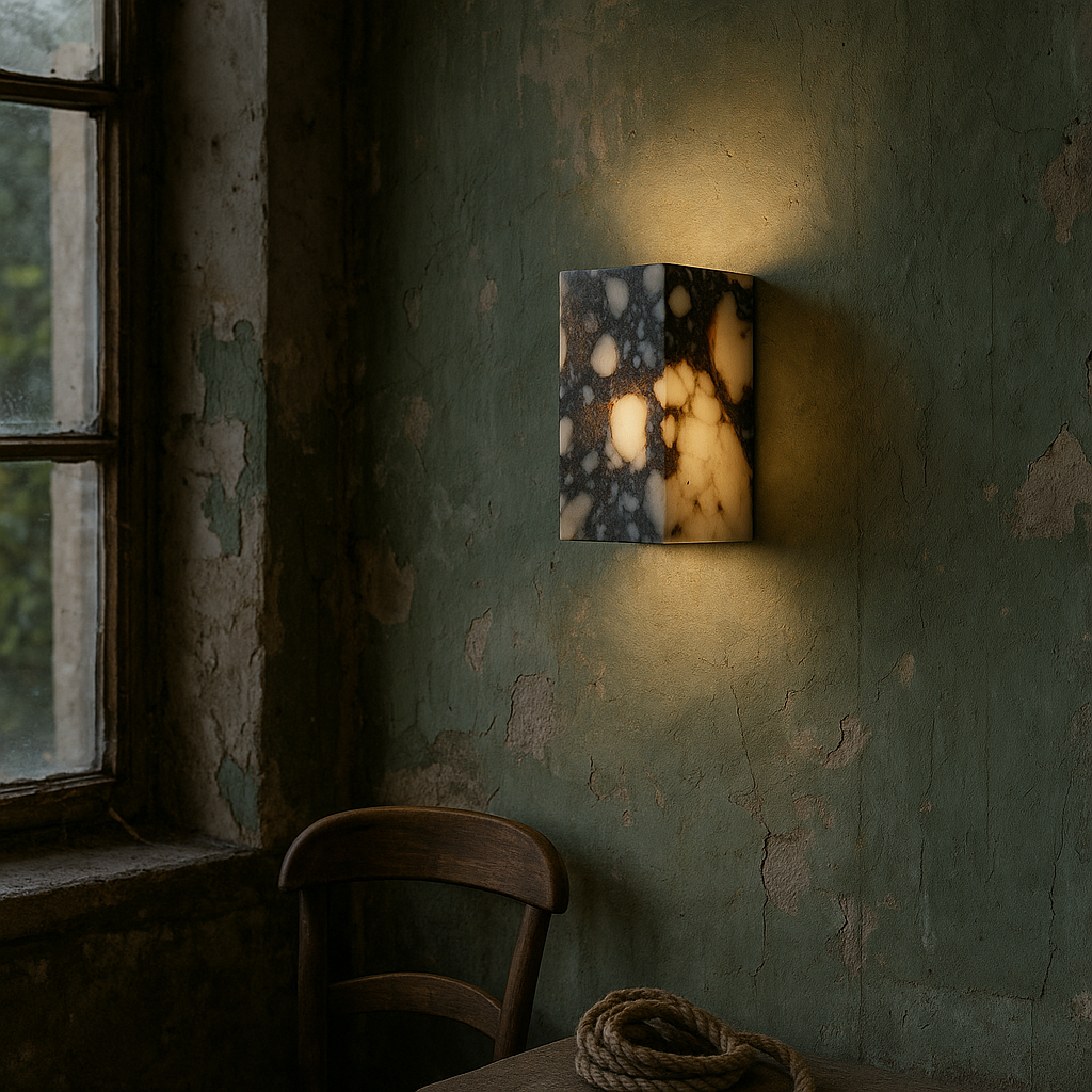 Applique Murale en Marbre - Élégante Lumière Ambiante pour Intérieur