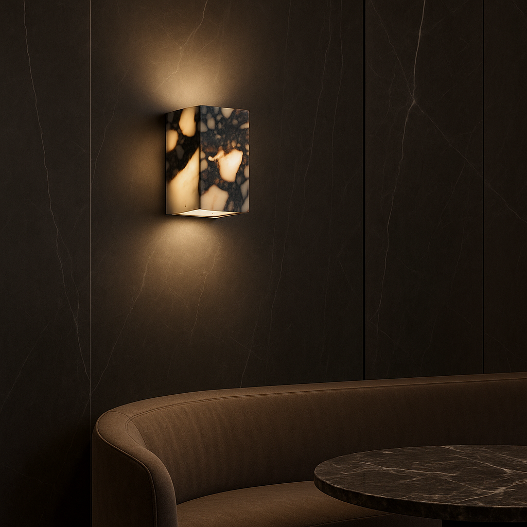 Applique Murale en Marbre - Élégante Lumière Ambiante pour Intérieur