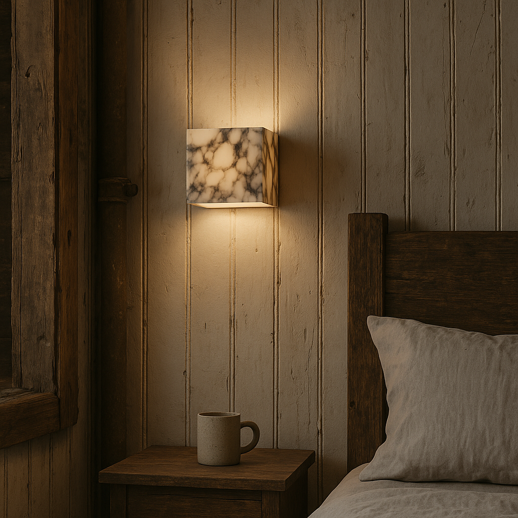 Applique Murale en Marbre - Élégante Lumière Ambiante pour Intérieur