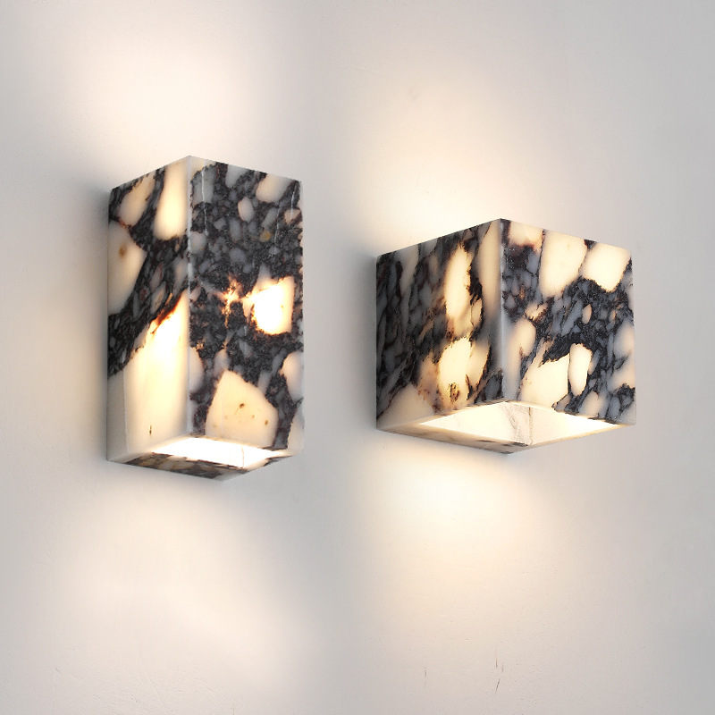 Applique Murale en Marbre - Élégante Lumière Ambiante pour Intérieur