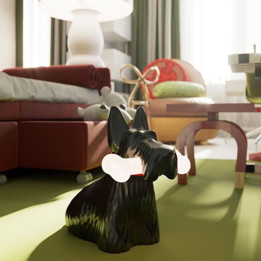 Lampe de Table LED Chien Scottie - Design Joyeux et Fonctionnel