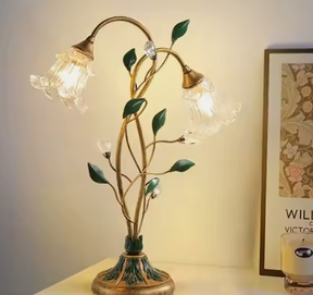 Lampe de Table Florale - Élégance Vintage et Charme Français