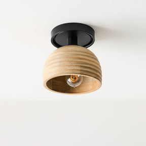 Plafonnier en Bois Naturel - Lumière Ambiante et Atmosphère Cosy