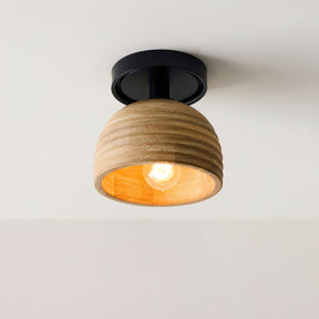 Plafonnier en Bois Naturel - Lumière Ambiante et Atmosphère Cosy