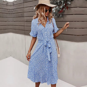Robe Maxi Boho Femme - Imprimé Floral et Confort Aérien