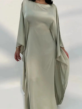 Robe Maxi Élégante pour Femmes - Manches en Cape et Confort Optimal