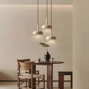Lampe Suspendue en Travertin Jaune - Élégance et Charme Organique