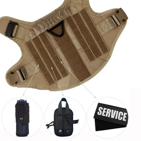 Harnais de Chien Tactique Durable - Réglable avec Poignée et Laisse