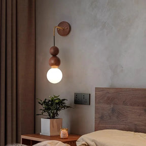 Applique Murale en Noyer et Verre - Design Élégant et Écologique