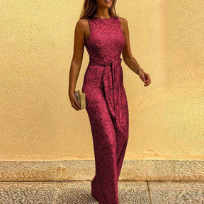 Combinaison Paillettes Épaules Nues - Glamour pour Soirées et Événements