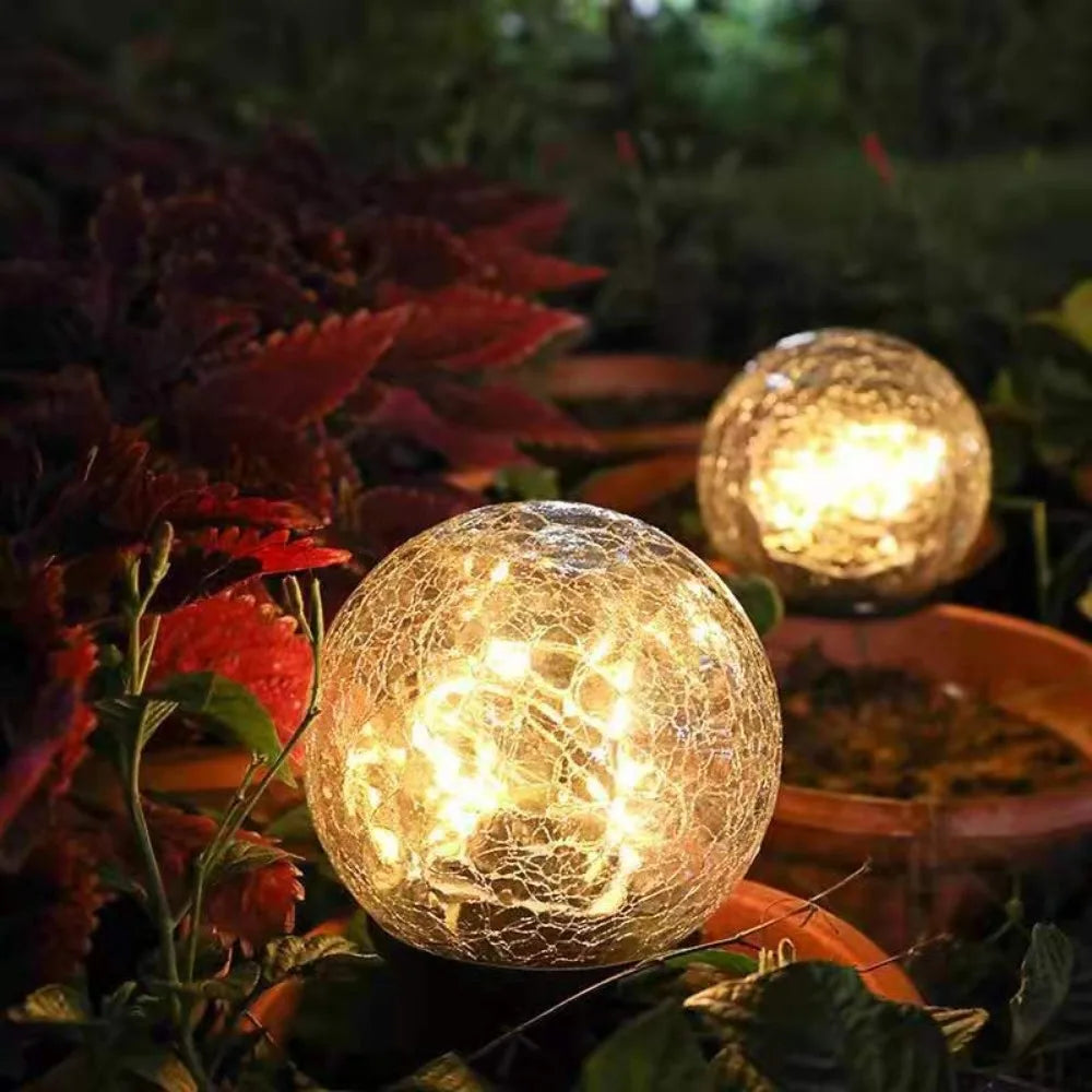 Lampe Solaire de Jardin en Cristal - Éclairage Automatique et Économe en Énergie