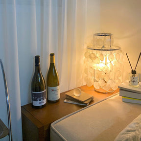 Lampe de Table en Coquillage Naturel - Design Élégant et Lumière Chaleureuse