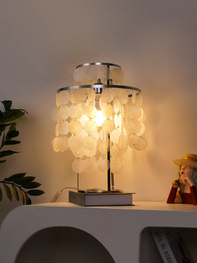 Lampe de Table en Coquillage Naturel - Design Élégant et Lumière Chaleureuse