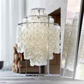 Lampe de Table en Coquillage Naturel - Design Élégant et Lumière Chaleureuse