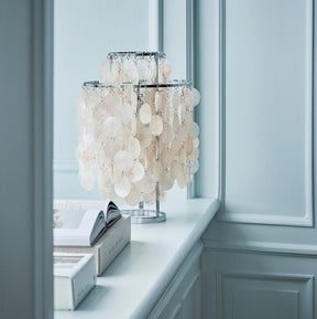 Lampe de Table en Coquillage Naturel - Design Élégant et Lumière Chaleureuse