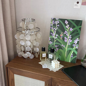 Lampe de Table en Coquillage Naturel - Design Élégant et Lumière Chaleureuse