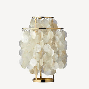 Lampe de Table en Coquillage Naturel - Design Élégant et Lumière Chaleureuse