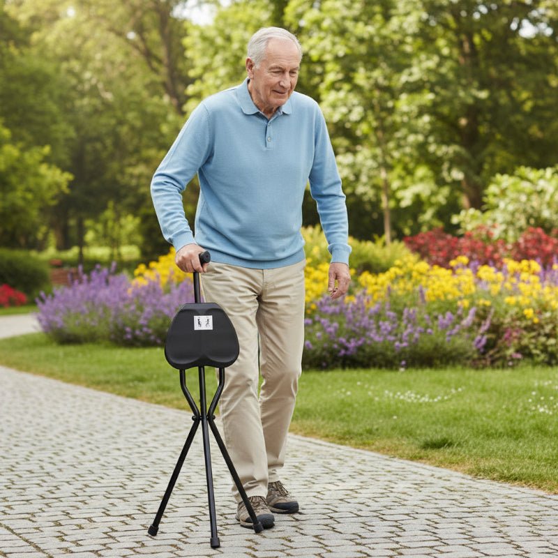 Canne de Marche Pliable avec Siège - Confort et Mobilité en Déplacement