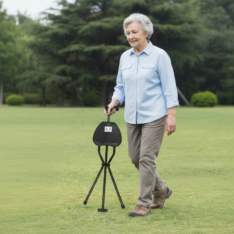 Canne de Marche Pliable avec Siège - Confort et Mobilité en Déplacement