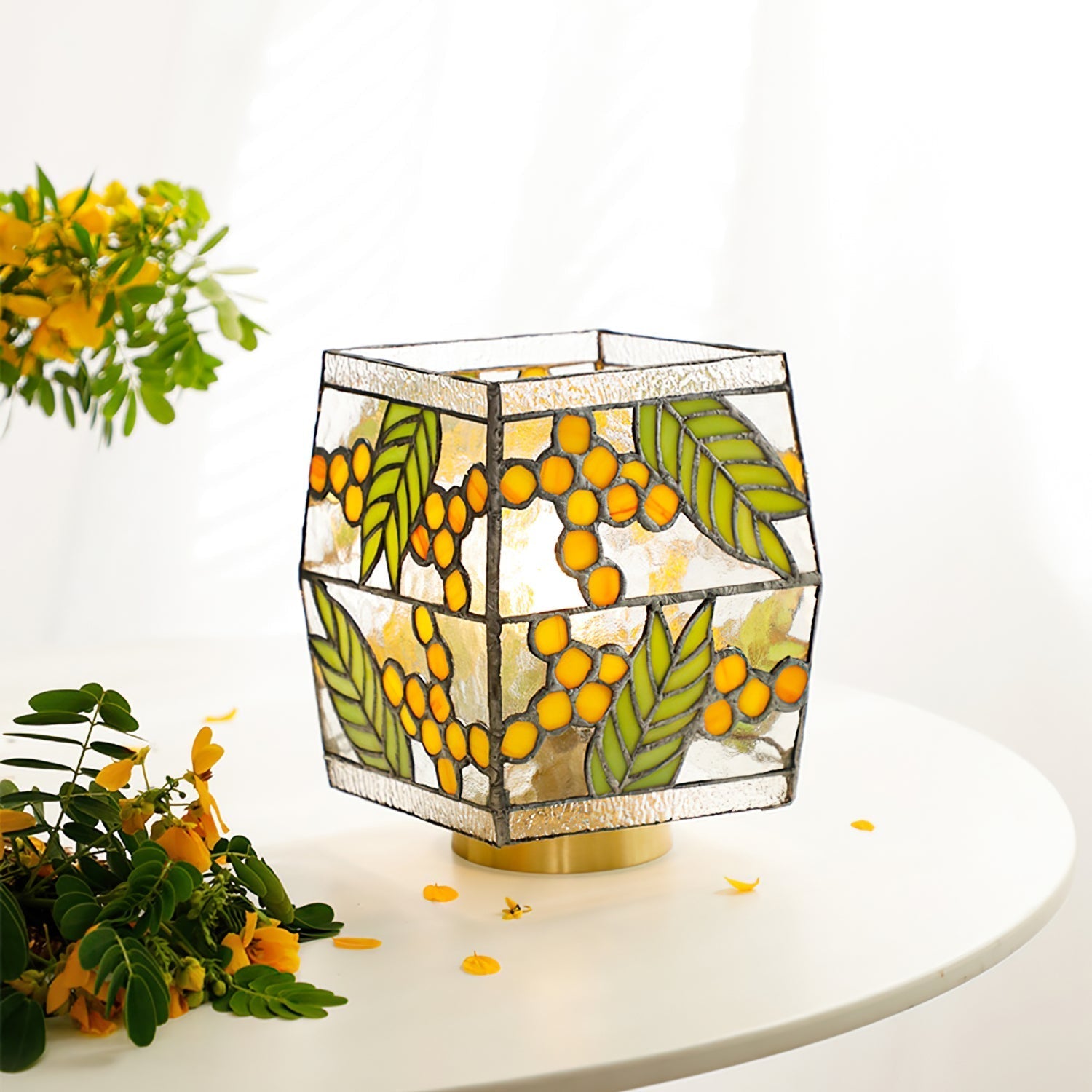 Lampe de Table Artisanal en Verre - Élégance Naturelle et Atmosphère Chaleureuse