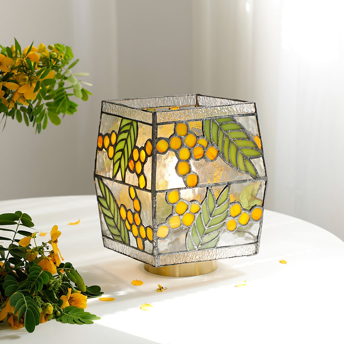 Lampe de Table Artisanal en Verre - Élégance Naturelle et Atmosphère Chaleureuse
