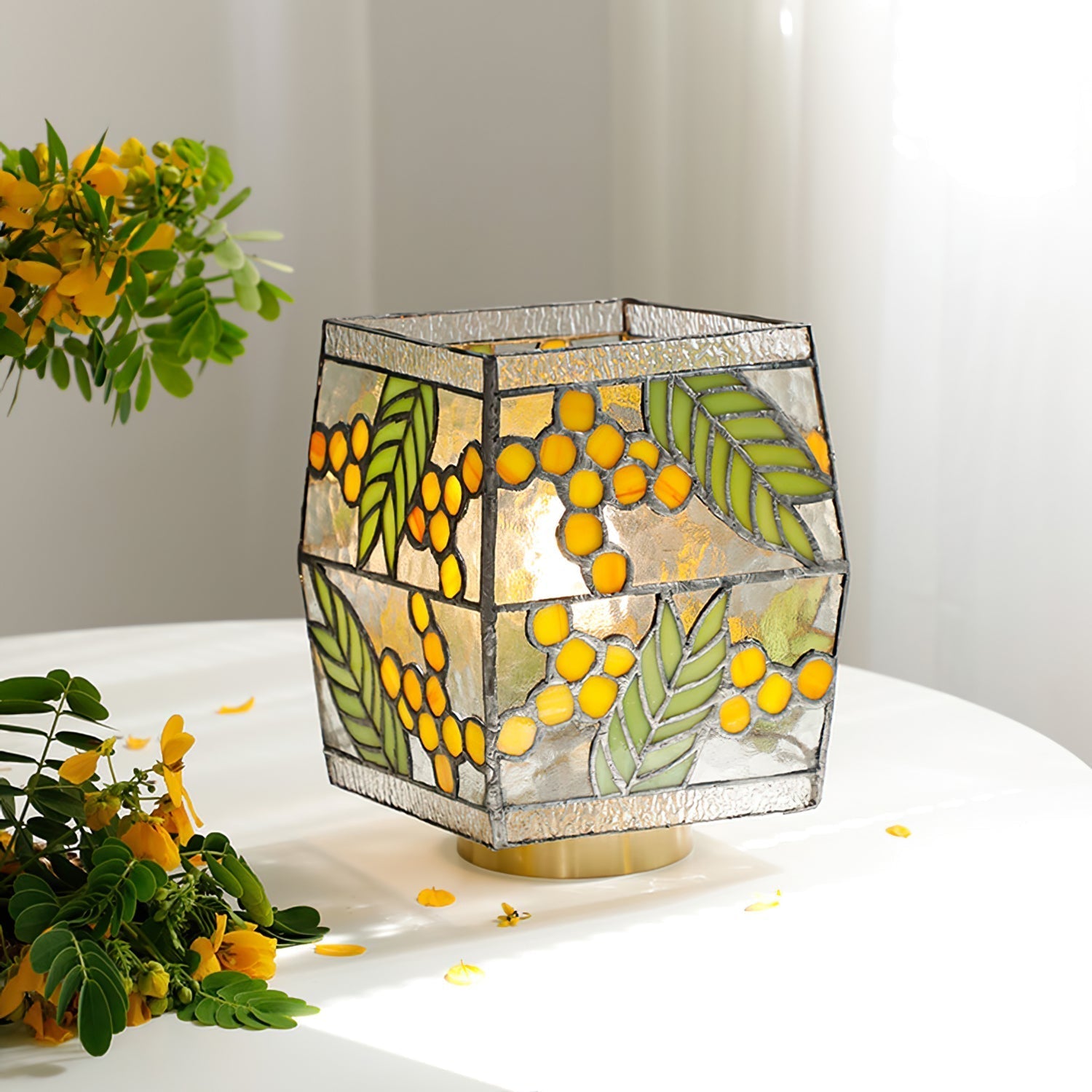 Lampe de Table Artisanal en Verre - Élégance Naturelle et Atmosphère Chaleureuse