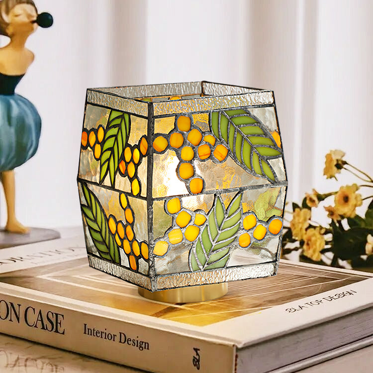 Lampe de Table Artisanal en Verre - Élégance Naturelle et Atmosphère Chaleureuse