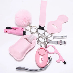 Porte-clés d'autodéfense pour Femmes - Alarme, Brise-vitre et Lumière LED