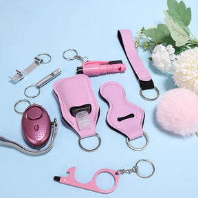 Porte-Clés de Self-Défense pour Femmes - Alarme et Casse-Vitre Inclus
