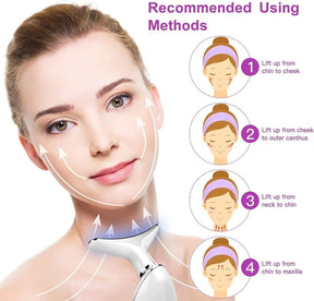 Masseur Facial 3-en-1 avec Lumière - Relaxation et Éclat de Peau Instantanés