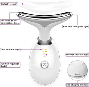 Masseur Facial 3-en-1 avec Lumière - Relaxation et Éclat de Peau Instantanés