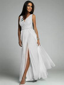 Robe Maxi Élégante avec Panneau en Maille - Confort et Glamour pour Toutes Occasions