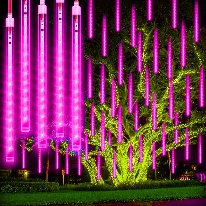 Éclairage LED en Goutte d'Eau - Effet Pluie de Météores Étanche