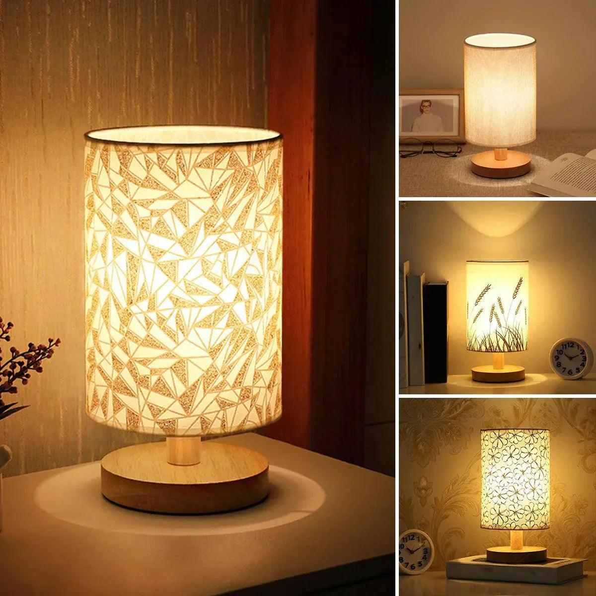 Lampe en Bois Massif Design - Lumière LED Économique et Apaisante