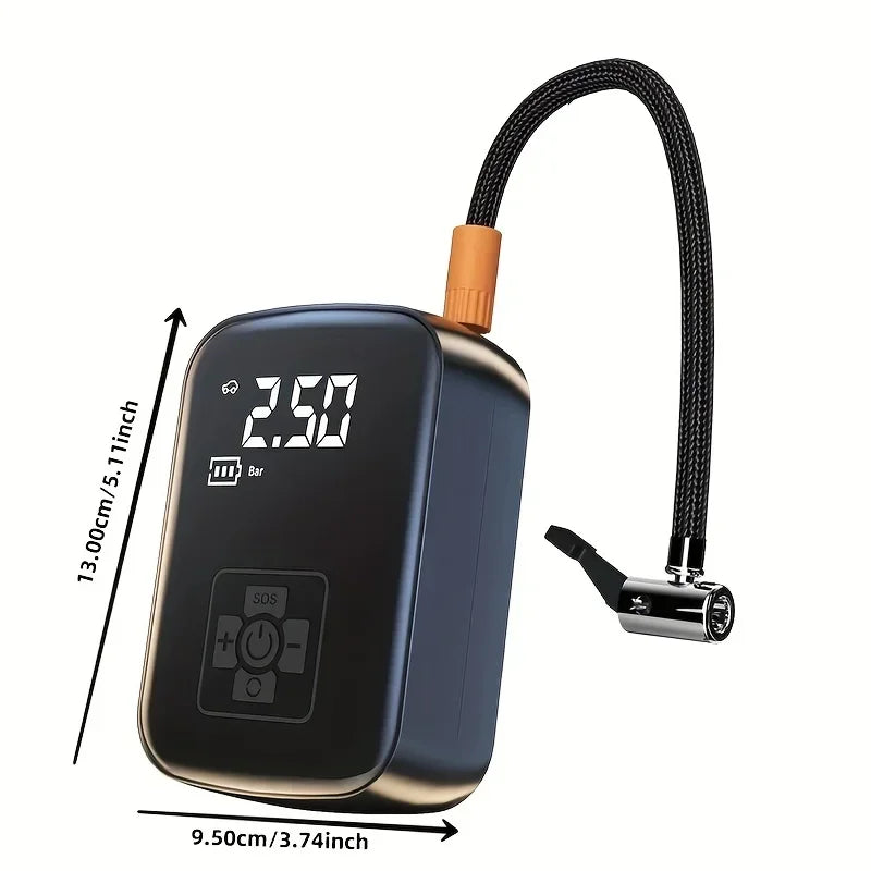 Compresseur de Pneus Portable Sans Fil - Gonflage Rapide et Design Compact