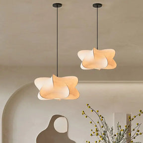 Lampe à Pendentif Japonaise - Design Wabi Sabi en Soie Élégante