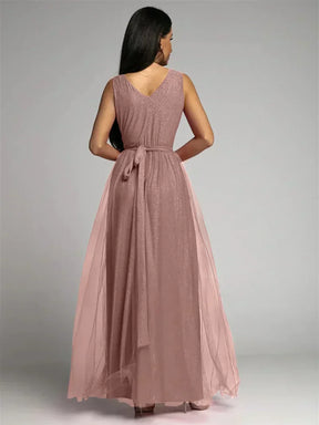 Robe Maxi Élégante avec Panneau en Maille - Confort et Glamour pour Toutes Occasions