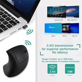Souris Verticale Ergonomique Sans Fil - Confort et DPI Réglable