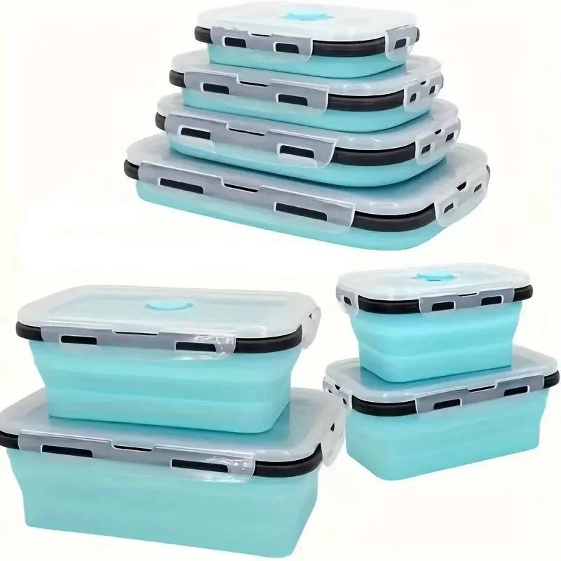 Contenants Alimentaires Pliables en Silicone - Étanches et Économiseurs d'Espace