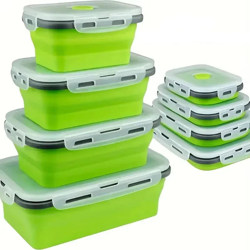 Contenants Alimentaires Pliables en Silicone - Étanches et Économiseurs d'Espace