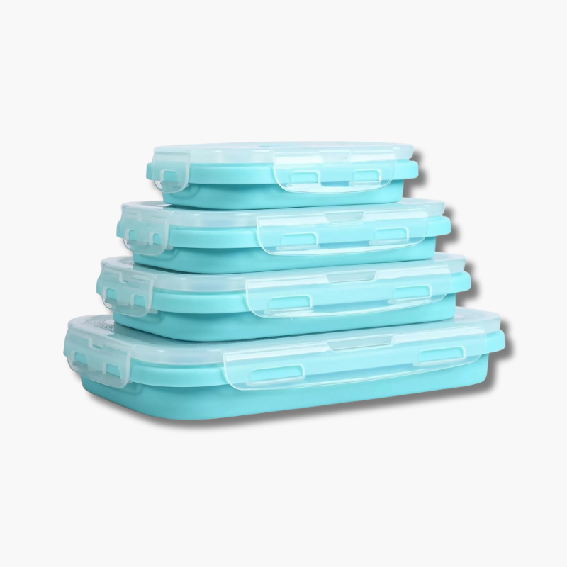 Contenants Alimentaires Pliables en Silicone - Étanches et Économiseurs d'Espace