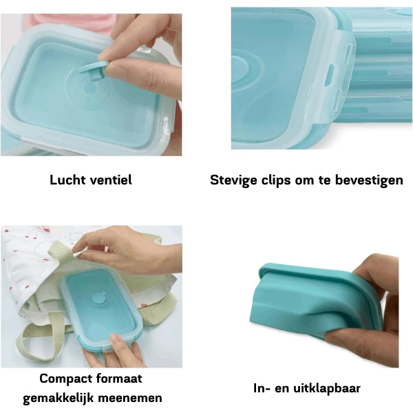 Contenants Alimentaires Pliables en Silicone - Étanches et Économiseurs d'Espace