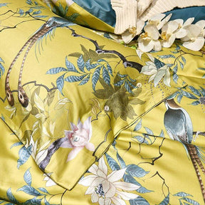 Duvet en Coton Égyptien Luxe - Design Jaune Apaisant et Respirant